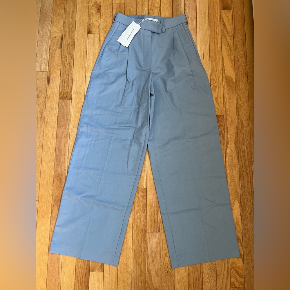 Wide Leg Blue Pants